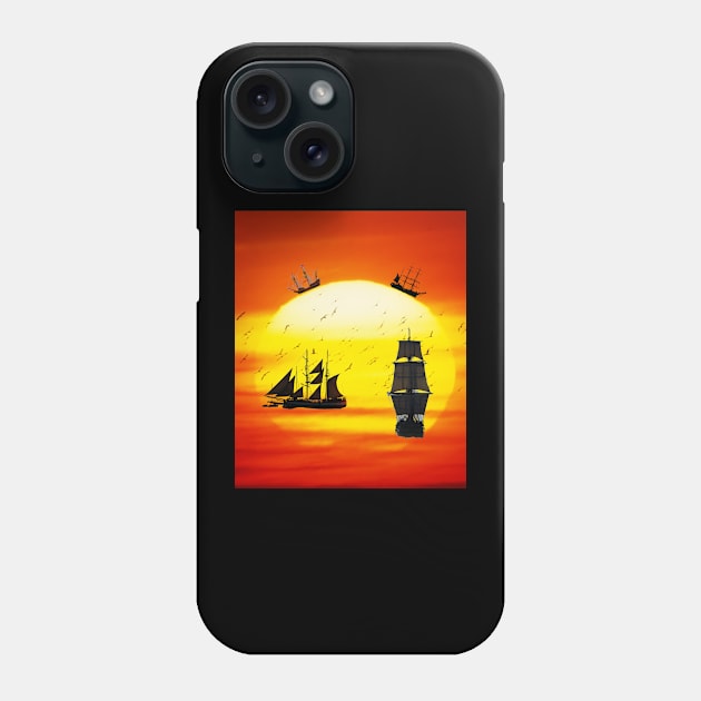 SHIP OF DREAMS FLOCK OF BIRDS GLOW OF SUN Phone Case by Bristlecone Pine Co.