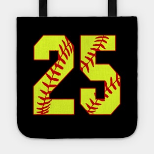 Fastpitch Softball Number 25 #25 Softball Shirt Jersey Uniform Favorite Player Biggest Fan Tote