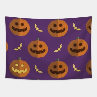 Pumpkin and bat Halloween spooky pattern Tapestry