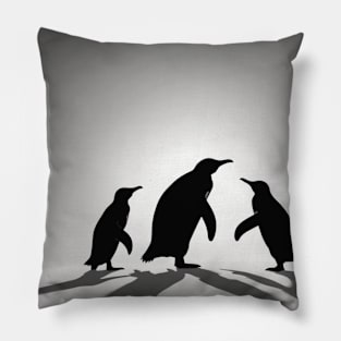 Penguins Shadow Silhouette Anime Style Collection No. 75 Pillow