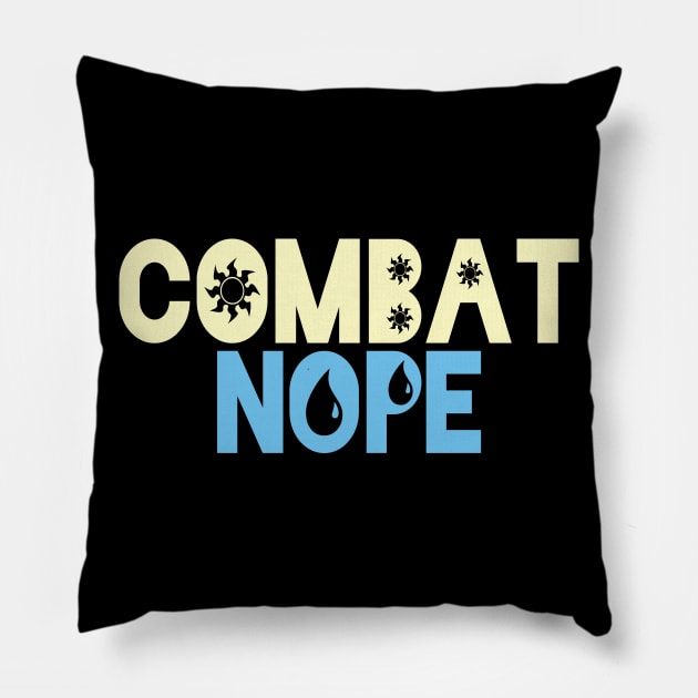 White-Blue Nope Combat Pillow by CandD