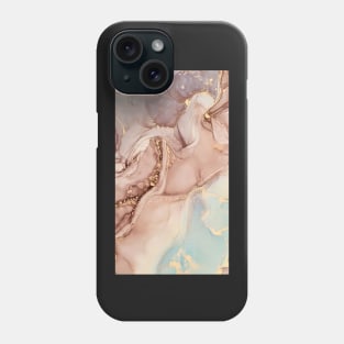 Marble texture golden lines Phone Case