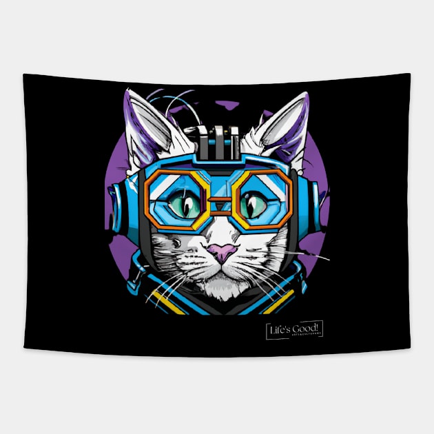 cat ciber Tapestry by Arte&CulturaMX