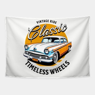 Classic Car, Timeless Wheels, Retro Car, Vintage Car Tapestry