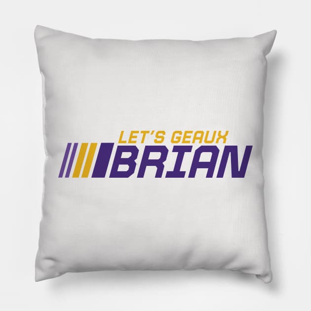 Let's Geaux Brian // Purple and Gold Tiger Football Pillow by SLAG_Creative
