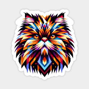 Persian Cat: Geometric Kaleidoscope Vision Magnet