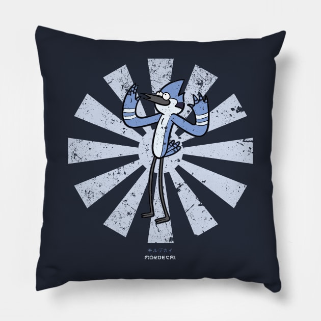 Mordecai Retro Japanese Regular Show Pillow by Nova5