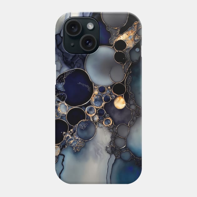 Magnified Blue  - Abstract Alcohol Ink Resin Art Phone Case by inkvestor