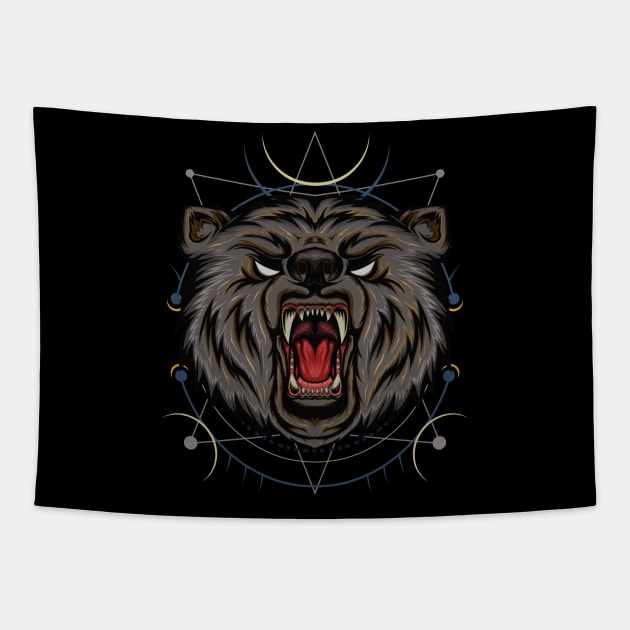 The bear illustration Tapestry by AGORA studio