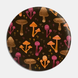 Autumn forest fungi pattern Pin