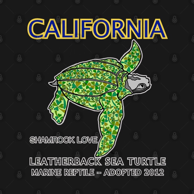 California - Leatherback Sea Turtle - Shamrock Love by cfmacomber