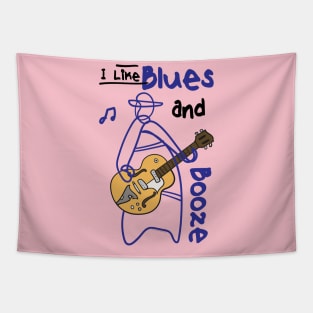 I Love Blues and Booze Tapestry