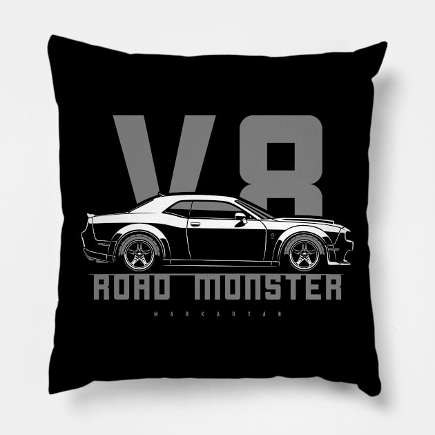 Road monster Pillow by Markaryan