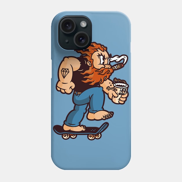 Retro Gingerbeard Man on Skateboard Phone Case by SLAG_Creative