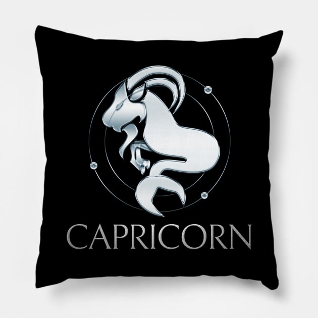 Capricorn Zodiac Sign Pillow by Author Gemma James