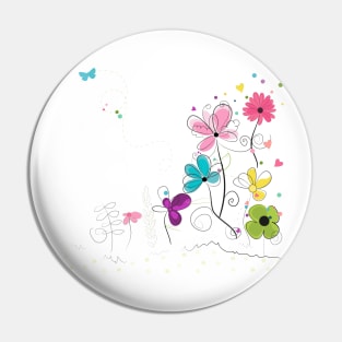 Spring time abstract flowers Pin