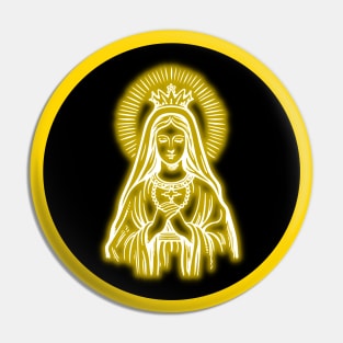 Gold Neon Blessed Virgin Mary Pin