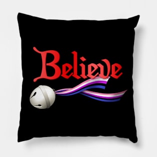 Believe Genderfluid Pride Jingle Bell Pillow