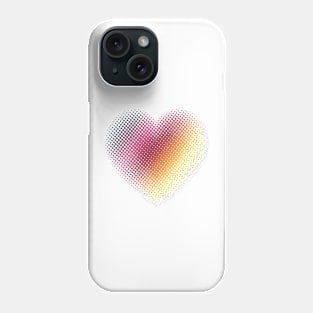 Linear Gradient on Halftone Heart (White/Clear) Phone Case