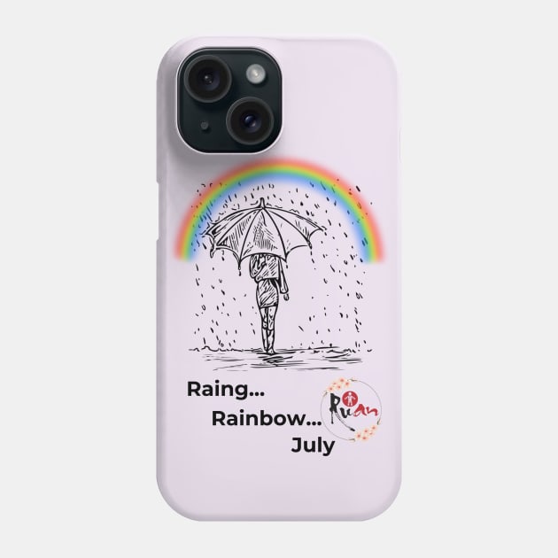 Embracing the Rainy Rainbow of July Phone Case by Artistic of Annie