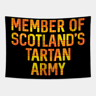 Member of Scotland's Tartan Army, Scottish Lion Rampant Coloured Tartan, Scottish Football Slogan Tapestry