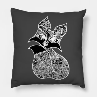 Fox Zentangle - White Pillow