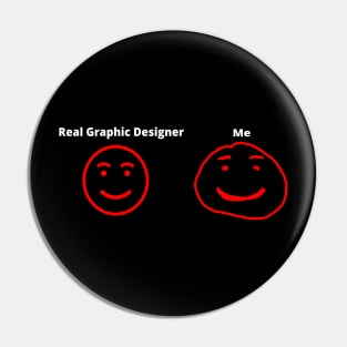 Real Graphic Designer vs. Me (Dark background) Pin