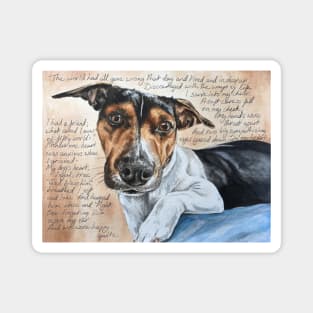 ‘My Comforter’ poem and Jack Russell painting. Magnet