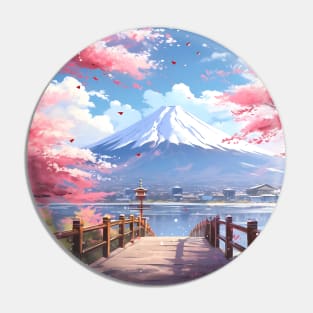 Mount Fuji Cherry blossom Landscape – Anime Wallpaper Pin