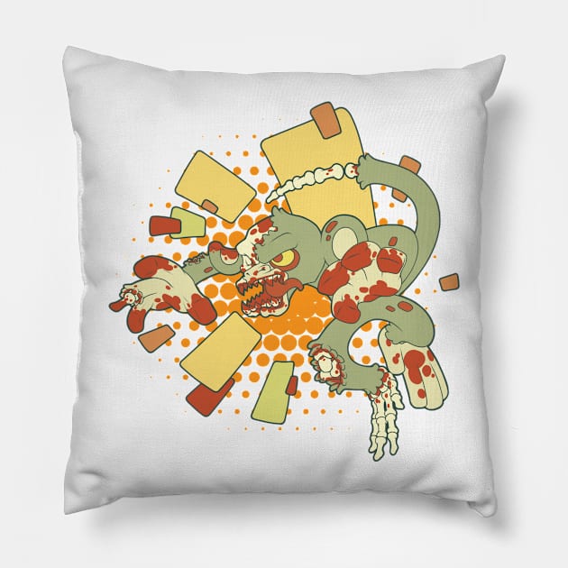 Zombie Monkey Jumpin' Pillow by bilbobaggins