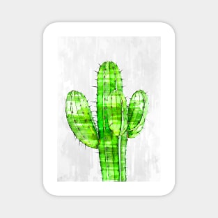 Big Cactus Plant Minimal Marker Sketch Magnet