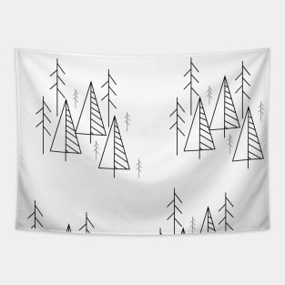 Seamless pattern with winter forest Tapestry