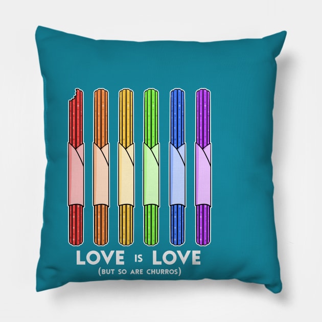 Love Is Love Is Love Is Churros Pillow by DisneyDan