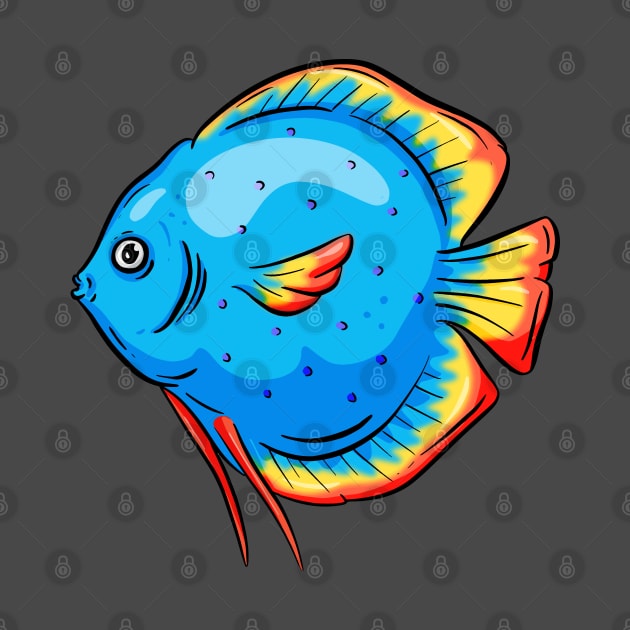 Tropical Fish Cartoon Illustration Goldfish Design by Squeeb Creative