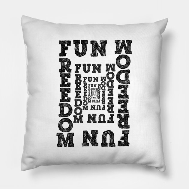 One Colour Word art Pillow by NTBPrints