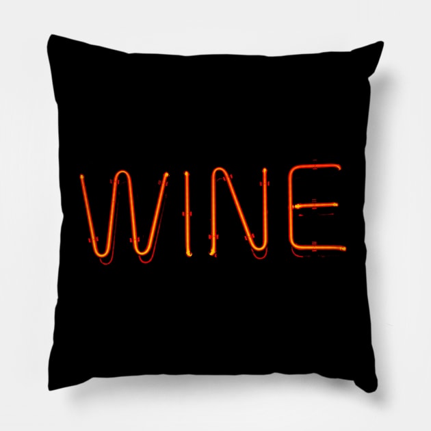 Neon Wine Art Pillow by enchantingants