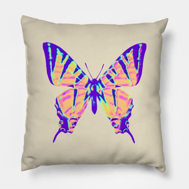 Purple Tiger Butterfly Pillow by dinaaaaaah