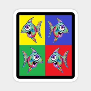 pop art brilliant graffiti fish Magnet