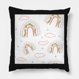 cute boho rainbow pattern Pillow