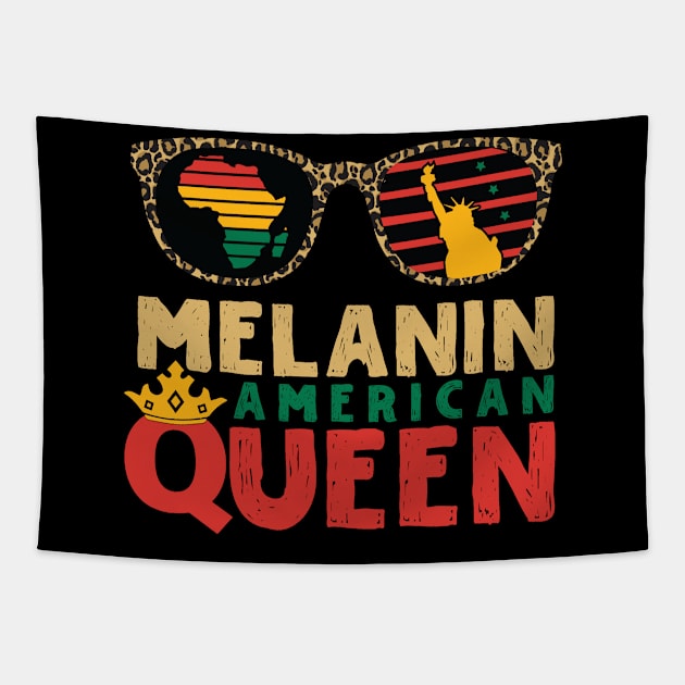 Melanin American Queen Tapestry by Teewyld