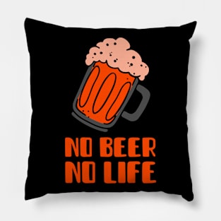 No Beer No Life (Red ) Pillow