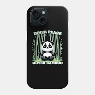 Zen Panda Meditation - Inner Peace Outer Bamboo T-Shirt Phone Case