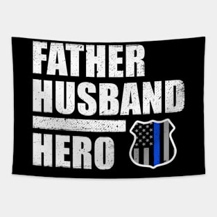 Police Father Husband Hero Thin Blue Line Tapestry