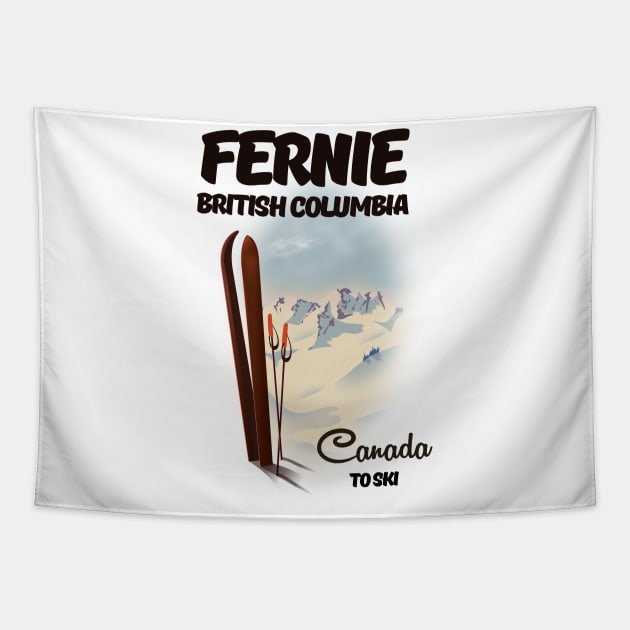 Fernie British Columbia winter ski Tapestry by nickemporium1