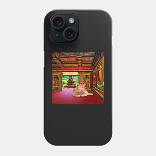 Eckhart Tolle Zen Master Cat Laying in a Thailand Temple Phone Case