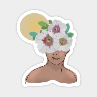 Girl with flower crown Magnet