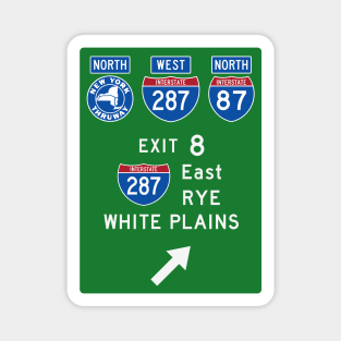 New York Thruway Northbound Exit 8: I-287 East to Rye White Plains Magnet