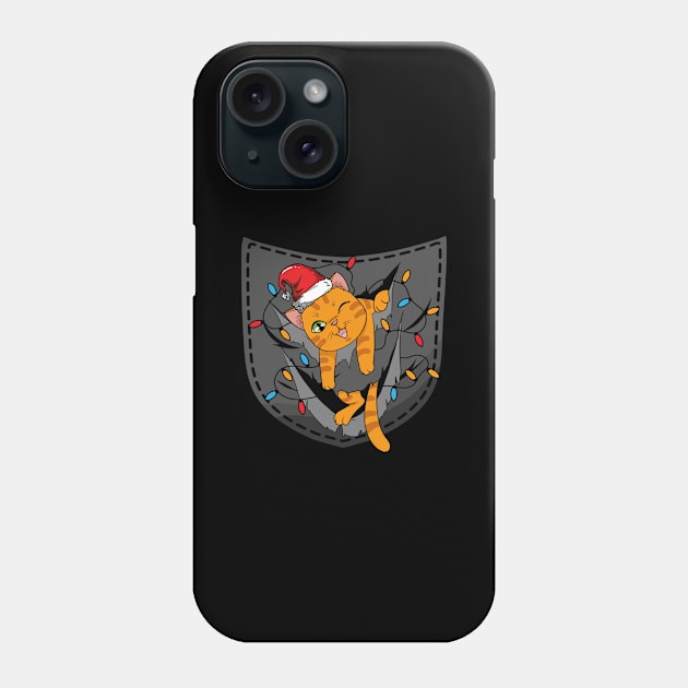 Cat Pocket Christmas Funny Pocket Animal Gift Phone Case by CatRobot