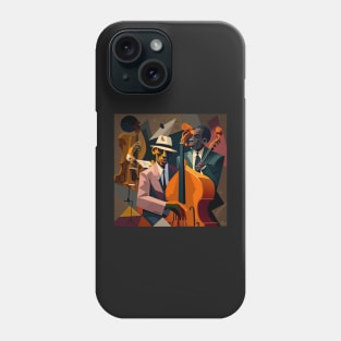 Abstract Art - men playing music, JAZZ men Phone Case