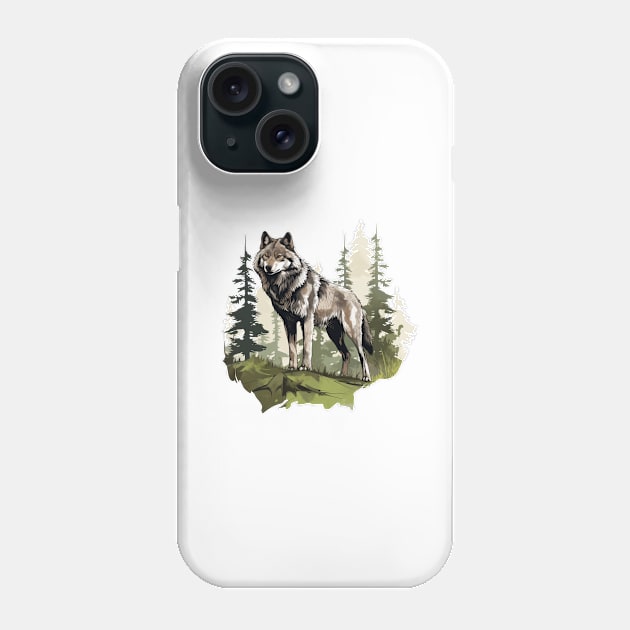 Watercolor Wolf Phone Case by zooleisurelife